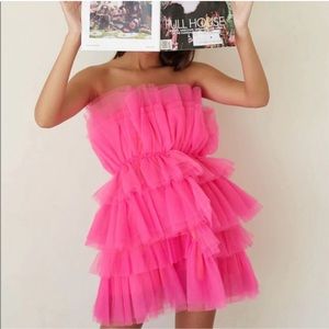 Mabel Strapless Tulle Mini Dress